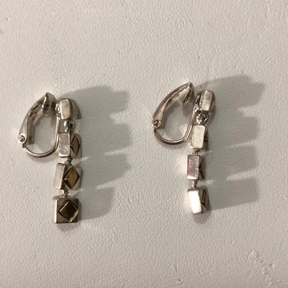 Beautiful Silver/Gold Clip-on Earrings
